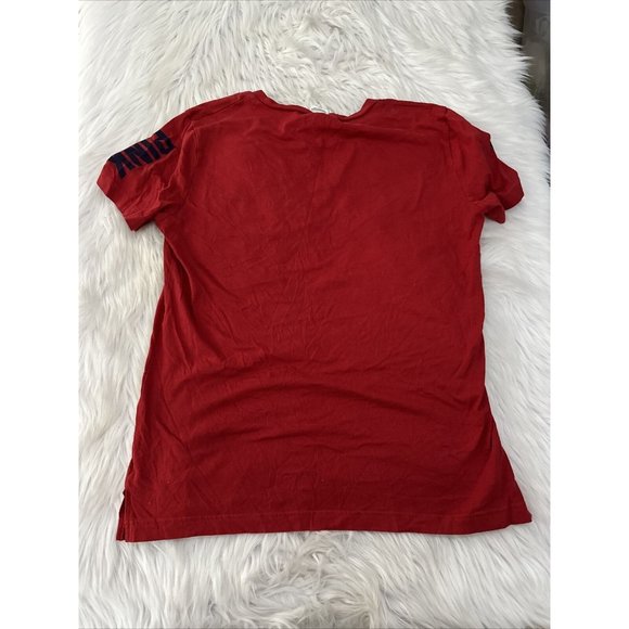 Victoria Secret PINK womens MLB Small Boston Red Sox Tee fish net v neck EUC - Picture 9 of 10